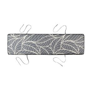Living & Co Outdoor Bench Pad Leaves Grey 127cm x 34cm x 5cm