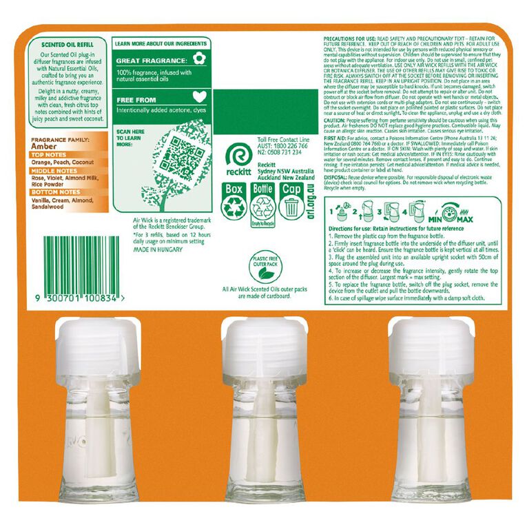 Air Wick Sweet Vanilla & Shea Butter Plug-in Refills 3 Pack, , hi-res
