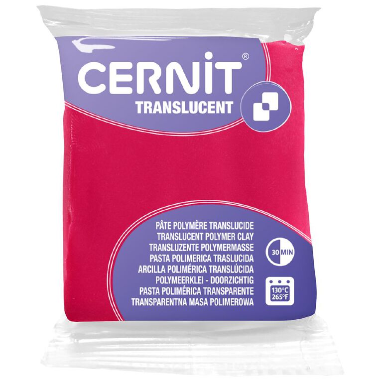 Cernit Polymer Clay Translucent 56g Ruby Red Red, , hi-res