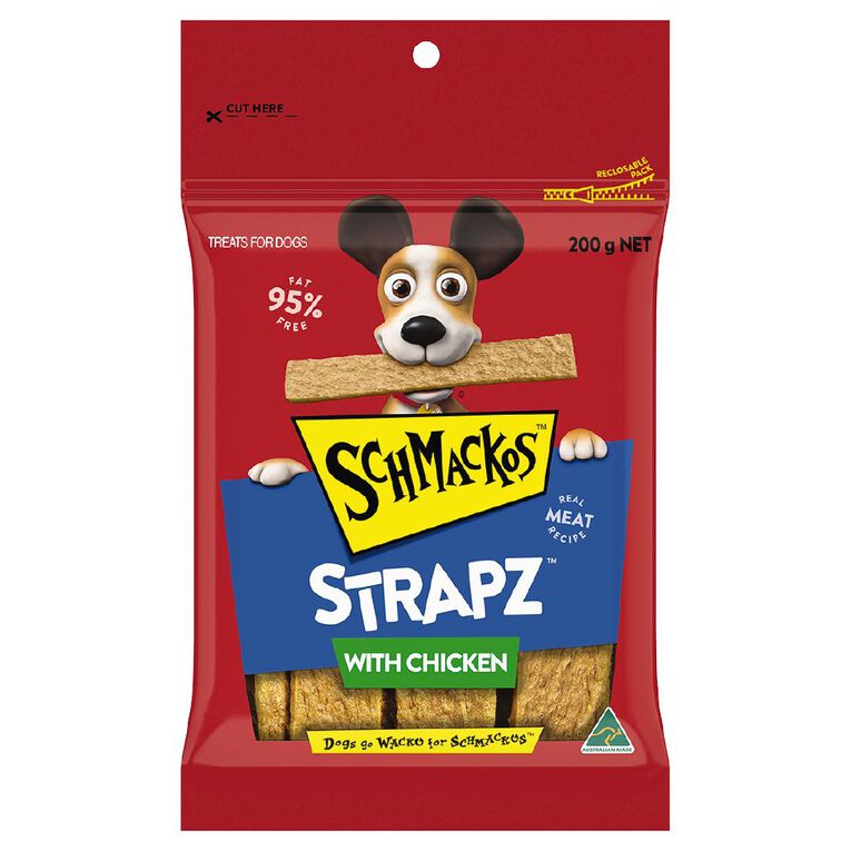 Schmackos Strapz Chicken Dog Treats 200g, , hi-res