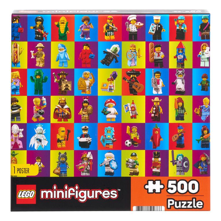 LEGO Minifigures Collage 500 Piece Puzzle Assorted, , hi-res