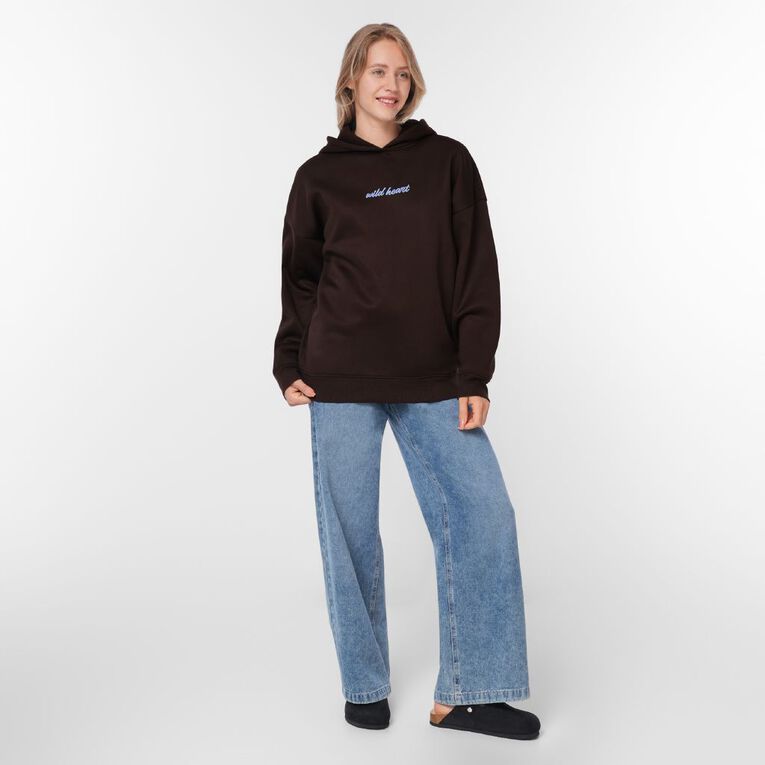 Garage Women's Fresh Fleece Hoodie, Brown Dark, hi-res