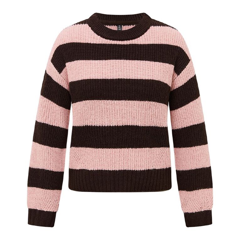 H&H Women's Billow Sleeve Crop Knit Jumper, Pink Mid, hi-res