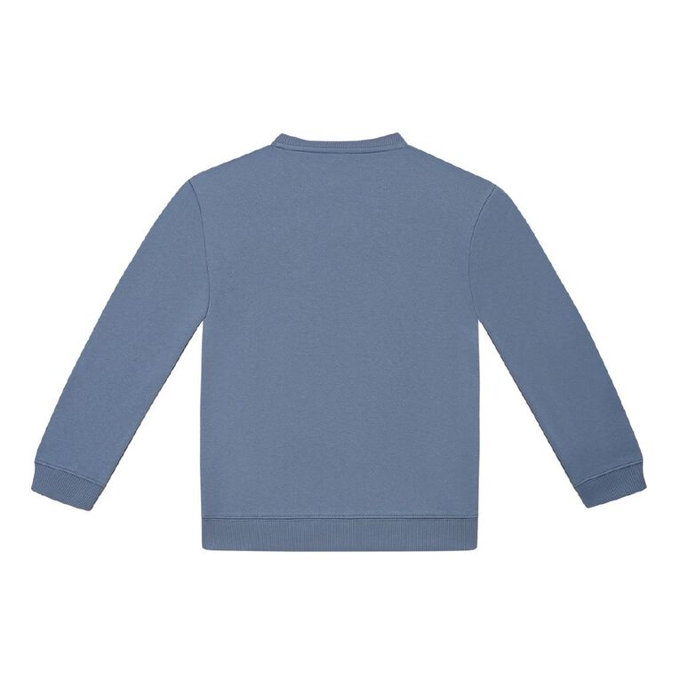 Young Original Plain Crew Sweatshirt, Blue Mid, hi-res