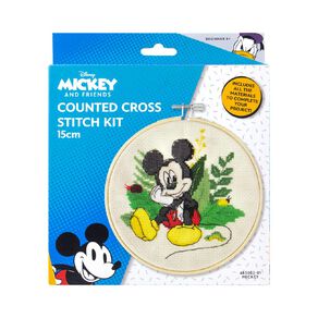 Disney Counted Cross Stitch Hoop Art Kit 15cm Mickey