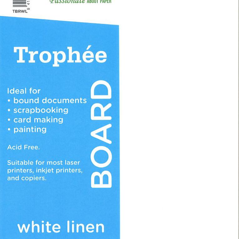 Trophee Board 240gsm Linen White 200 Pack, , hi-res