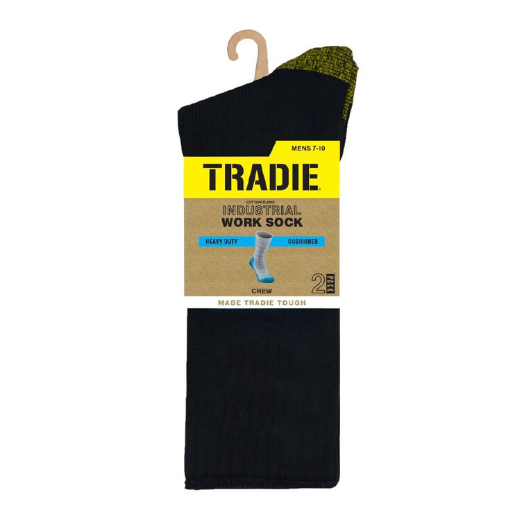 Tradie Men's Tough Work Socks 2 Pack Black/Blue The Warehouse