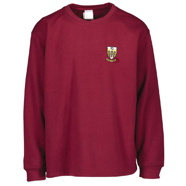 Schooltex Tikipunga High Tunic Sweatshirt with Embroidery, Burgundy, hi-res
