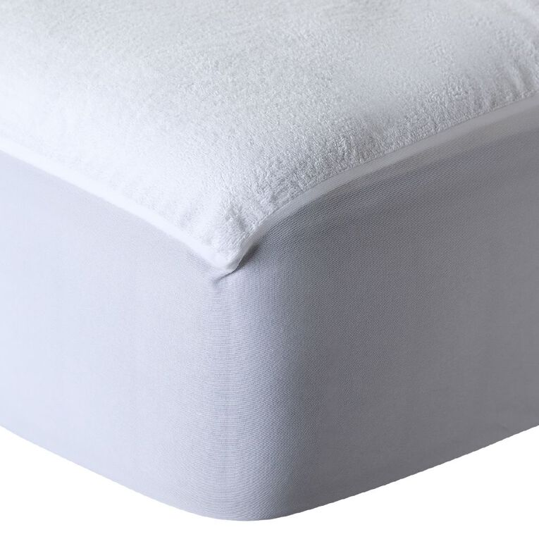 Living & Co Mattress Protector Terry White Queen, , hi-res
