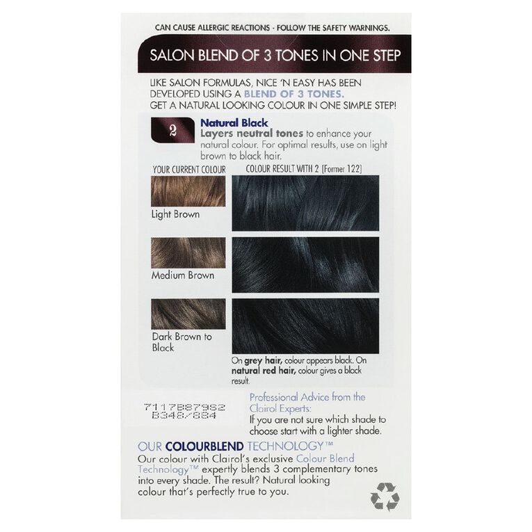 Clairol Nice N Easy Permanent Hair Colour Black 2, , hi-res