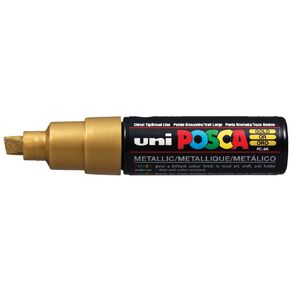 Uni Posca Marker 8.0mm Chisel Gold