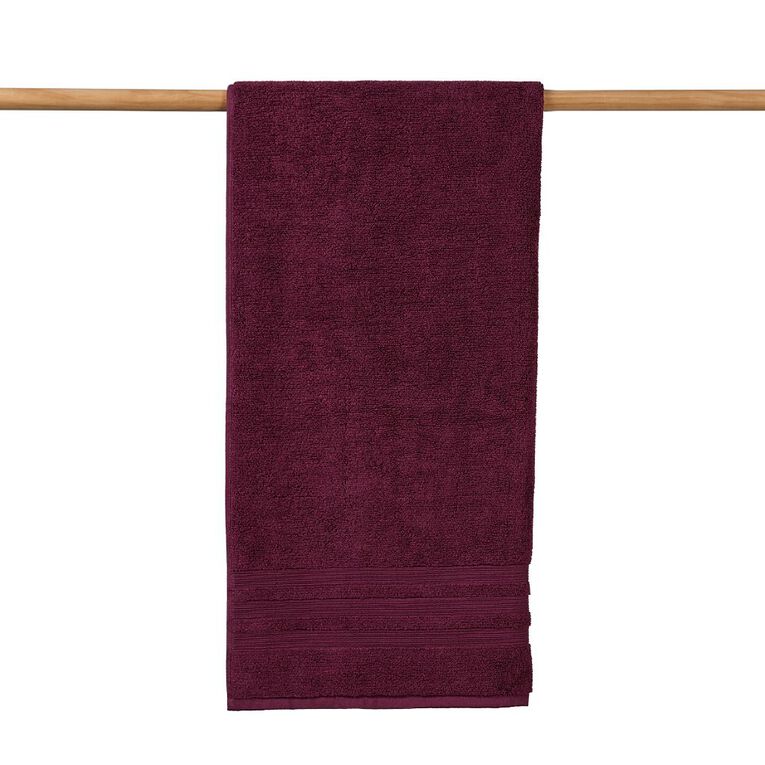Living & Co Plush Plain Bath Towel Plum, , hi-res