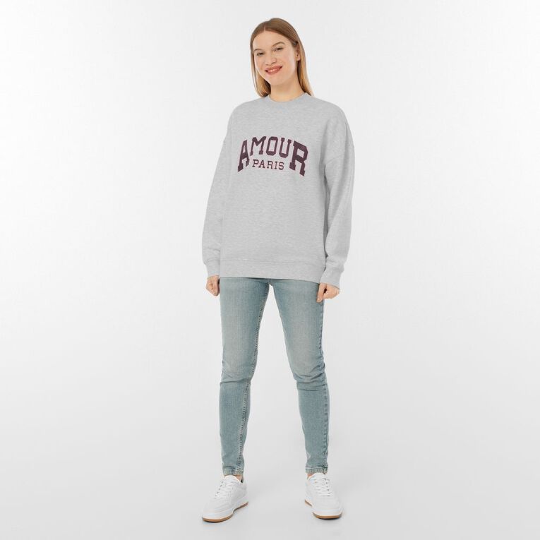 H&H Women's Long Sleeve Graphic, Grey Light, hi-res