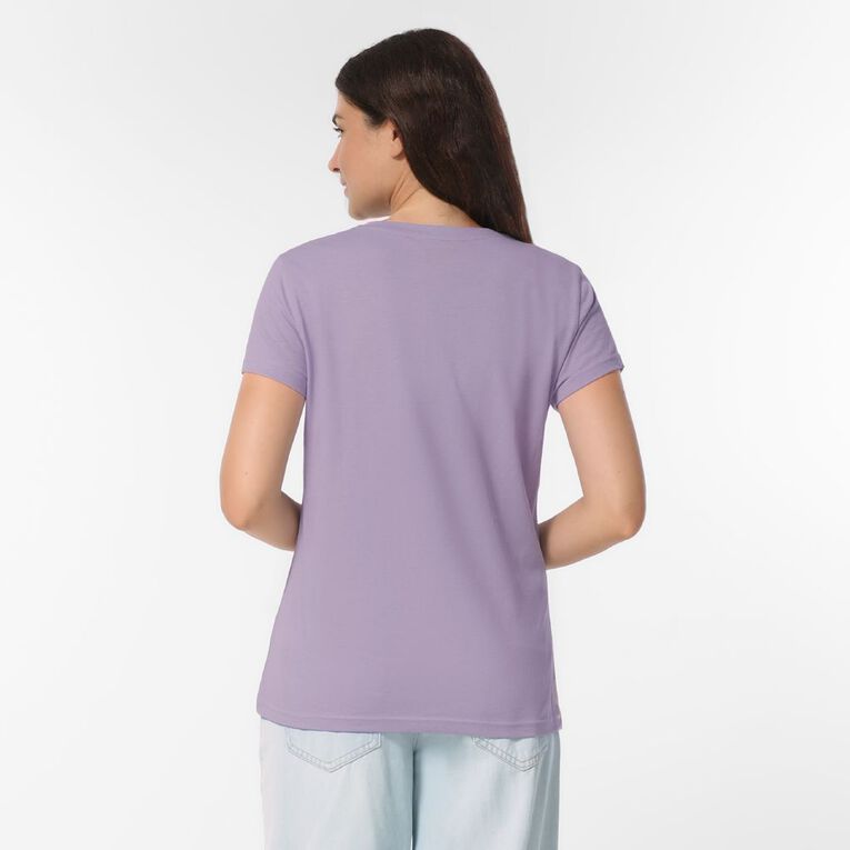 H&H Women's Short Sleeve V-Neck Tee, Purple Light, hi-res