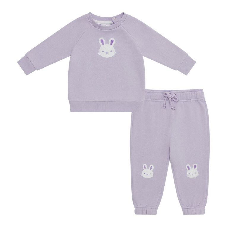 Young Original Babys' 2pc Boucle Sweatshirt and Trackpants Set, Purple Light, hi-res