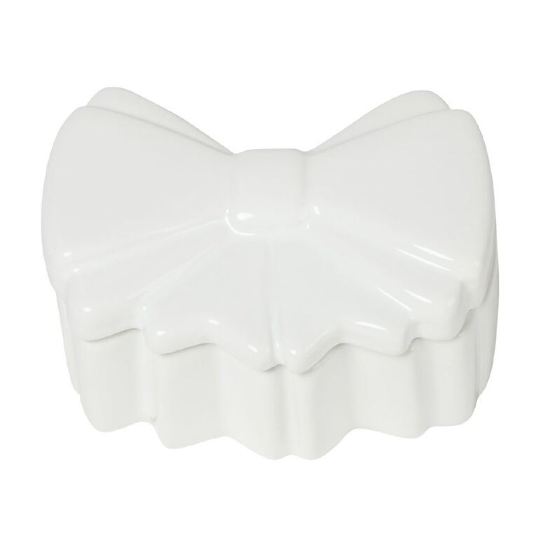 Living & Co Ceramic Bow Trinket Box, , hi-res