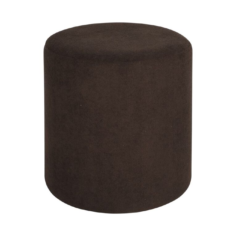 Living & Co Round Ottoman Brown, , hi-res