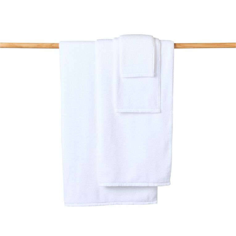 Living & Co Plush Plain Face Towel White, , hi-res