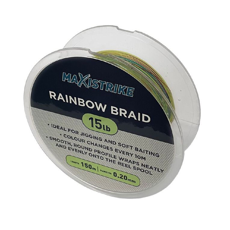 Maxistrike Rainbow Braid 15lb 150M 4 Strand, , hi-res