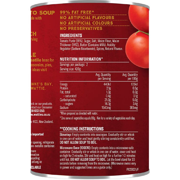 Wattie's Condensed Tomato Soup 420g The Warehouse