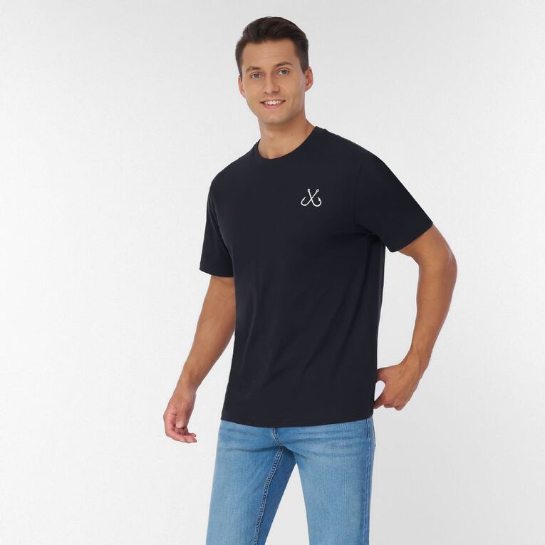 H&H Men's Regular Fit Printed Tee, Navy, hi-res