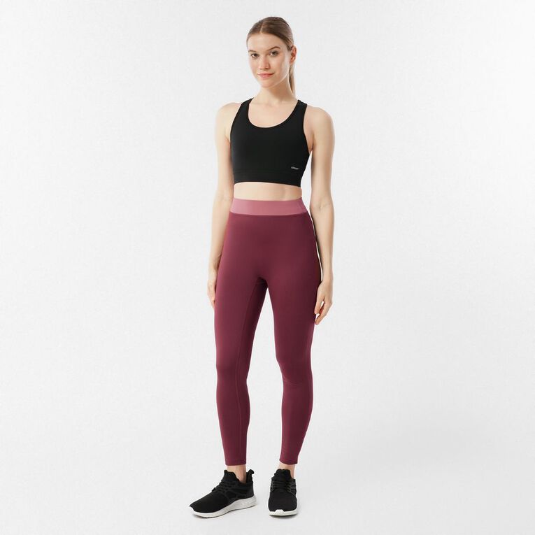 Active Intent Women's Thermal Active Leggings, Red Dark, hi-res