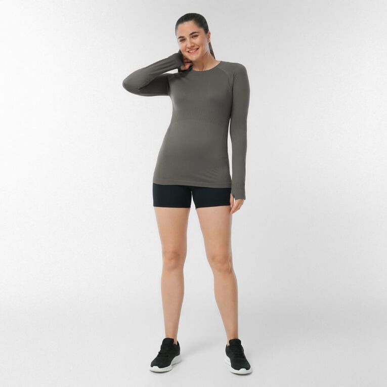 Active Intent Women's Long Sleeve Seamless Top, Grey Dark, hi-res