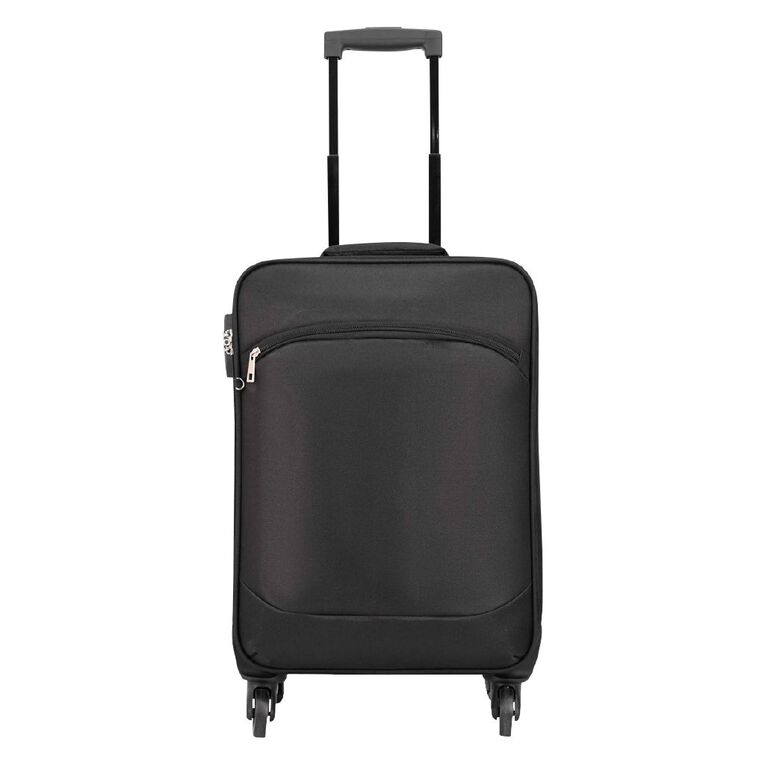 Wander 55cm Soft Carry On Suitcase 4 Wheel Black, , hi-res