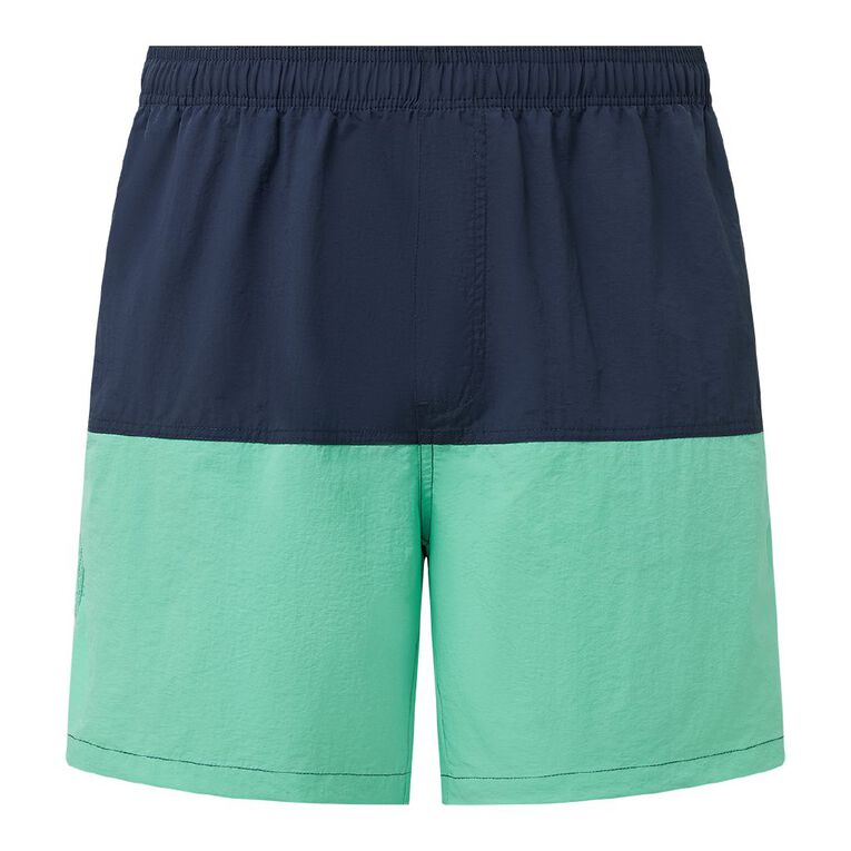 H&H Men's Nylon Spliced Boardshorts, Blue/Aqua, hi-res