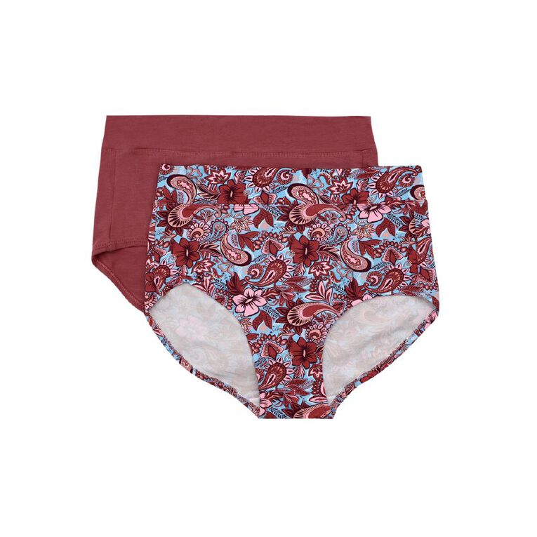 Underworks Women's Smooth Line Full Briefs 2 Pack, Pink Dark, hi-res