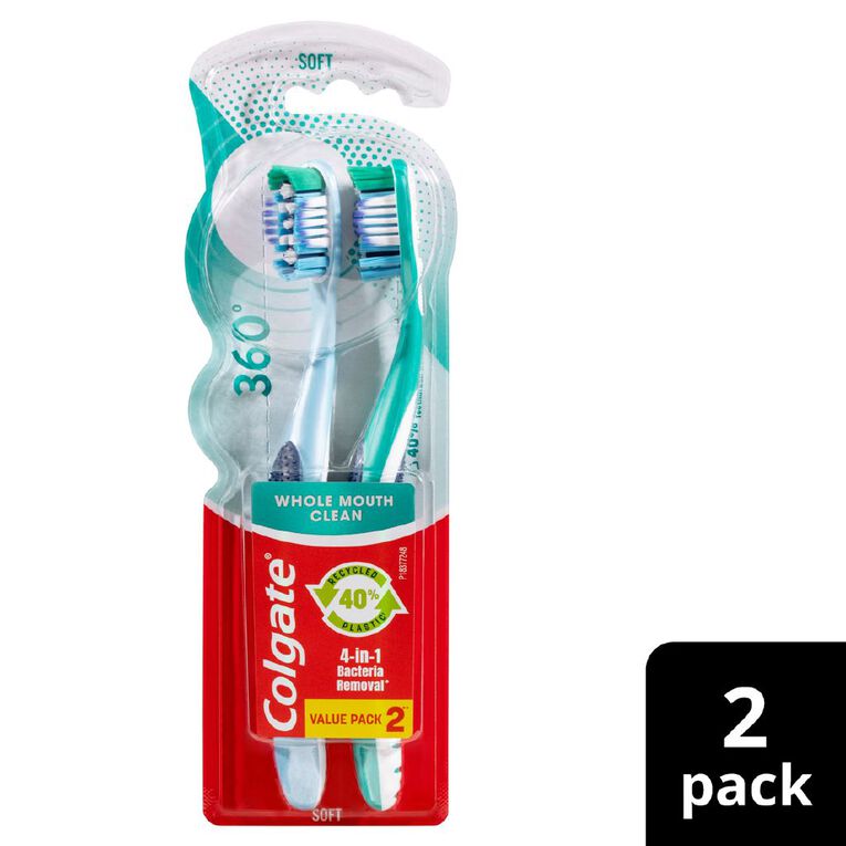 Colgate 360 Soft Toothbrush 2 Pack, , hi-res