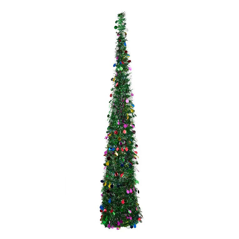 Wonderland Vienna Pop Up Tinsel Christmas Tree 1.8m K, , hi-res