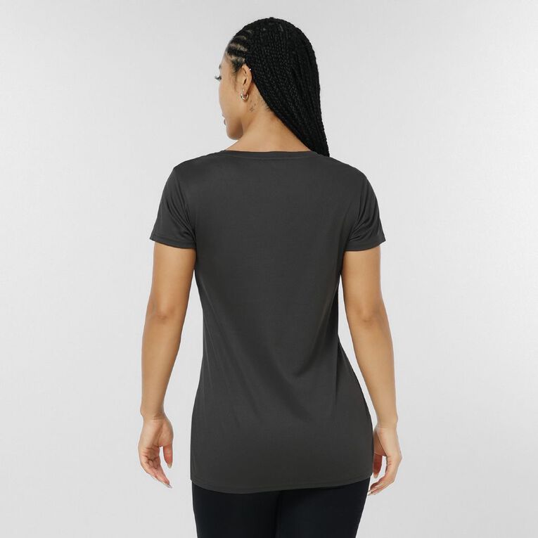 Active Intent Women's Active V Neck Mesh Tee, Grey Dark, hi-res