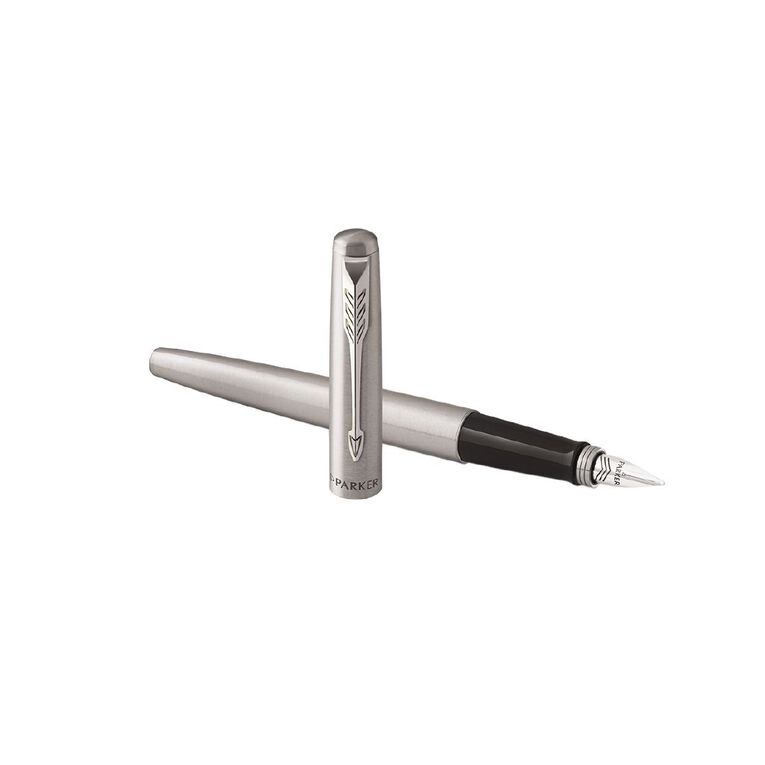 Parker Jotter Stainless Steel Trim Fountain Pen Blue Ink Blue, , hi-res
