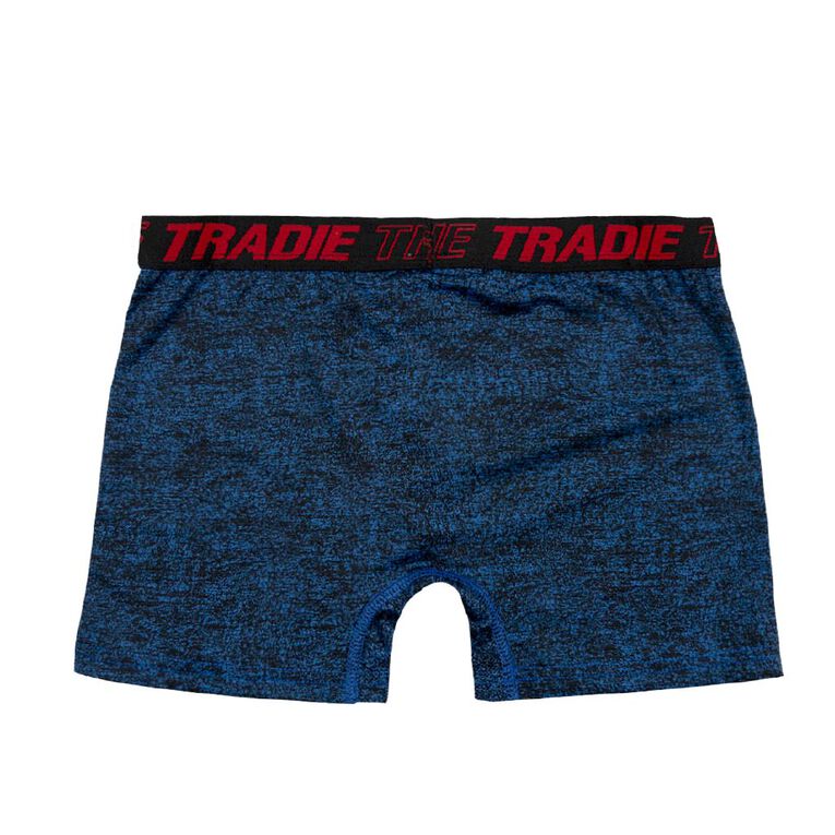 Tradie Boys' Mid Leg Sport Trunks, Blue Mid, hi-res