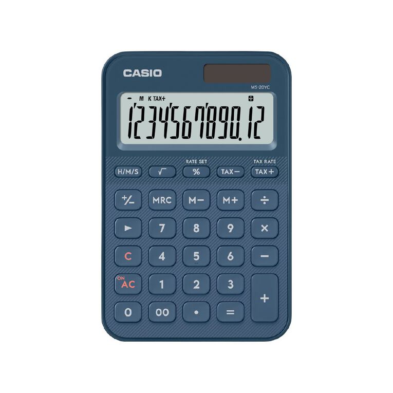 Casio MS20YCNY Desktop 12 Digit Calculator Navy, , hi-res