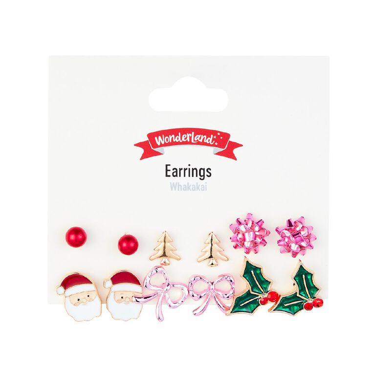 Wonderland Colourful Stud Earrings 6 Pack, , hi-res