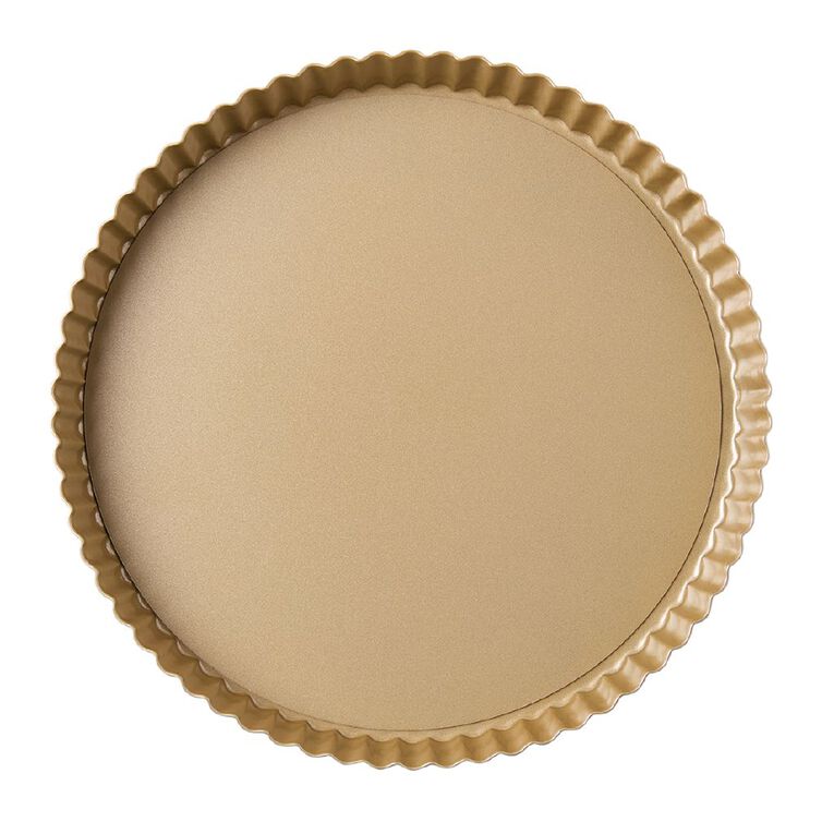 Living & Co Heavy Gauge Tart Pan Round Gold, , hi-res