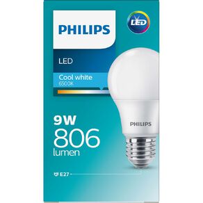 Philips LED E27 Light Bulb 9W Frosted Daylight