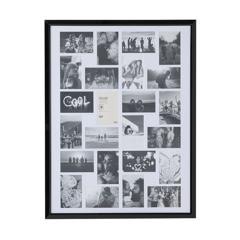 Living & Co Large Collage Frame 24 Opening 4in x 6in Black, , hi-res
