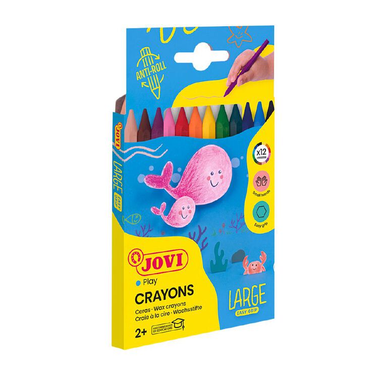 Jovi Plastic Crayons Assorted 12 Pack, , hi-res