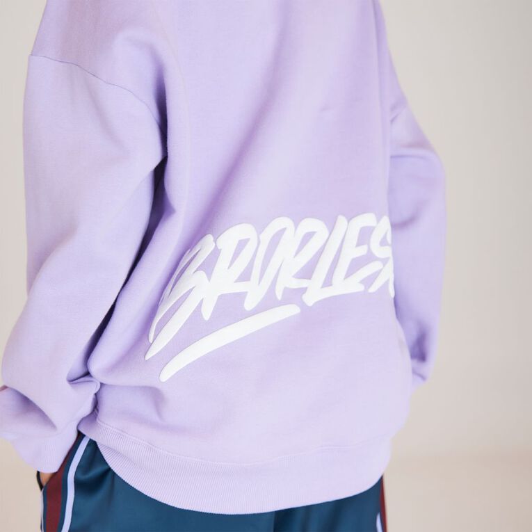 BRDRLESS Long Sleeve Graphic Hood, Purple Light, hi-res