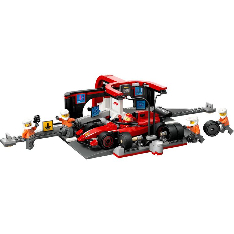 LEGO CITY F1 Pit Stop & Pit Crew with Ferrari Car 60443, , hi-res