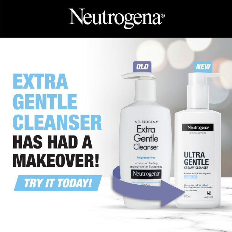 Neutrogena Ultra Gentle Creamy Cleanser 200ml, , hi-res