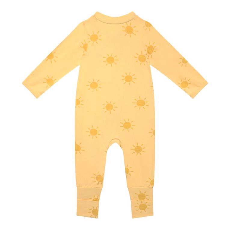 Young Original Babies' Zip-Thru Footless All-in-One, Yellow Light, hi-res
