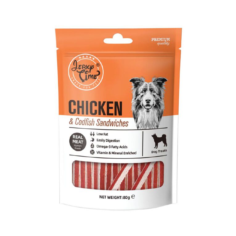 Jerky Time Chicken & Codfish Sandwiches 80g, , hi-res