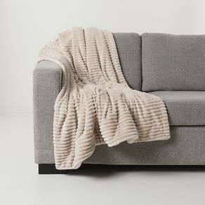 Living & Co Carved Sherpa Throw 127cm x 152cm