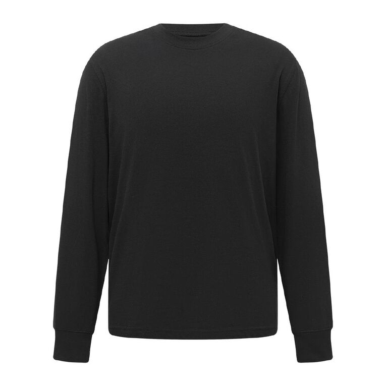H&H Men's Long Sleeve Crew, Black, hi-res
