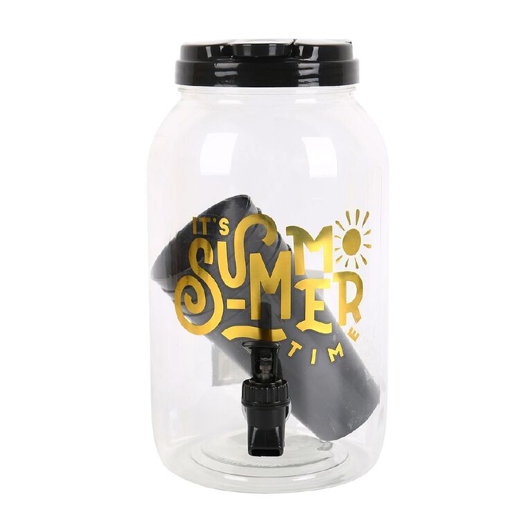 Living & Co Reusable Drinks Dispenser Set Black, , hi-res