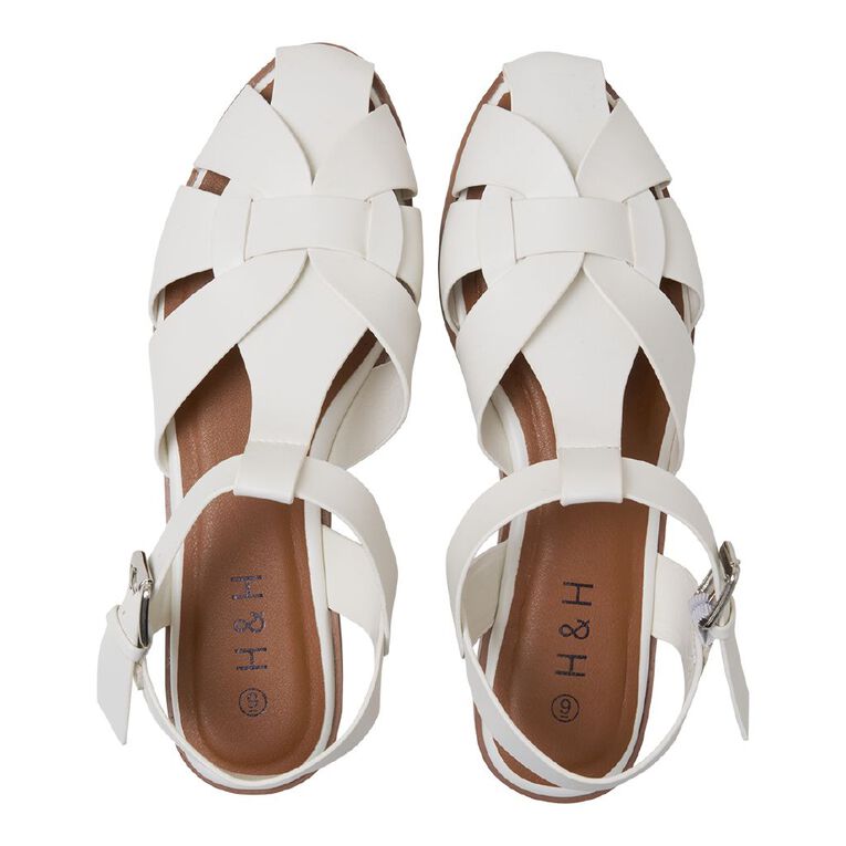 H&H Women's Fisherman Sandals, White, hi-res